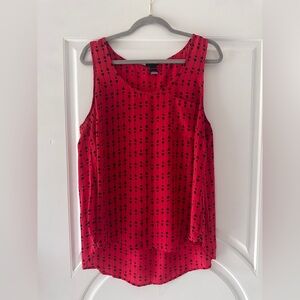 Torrid Red Tank Top with Black Pattern